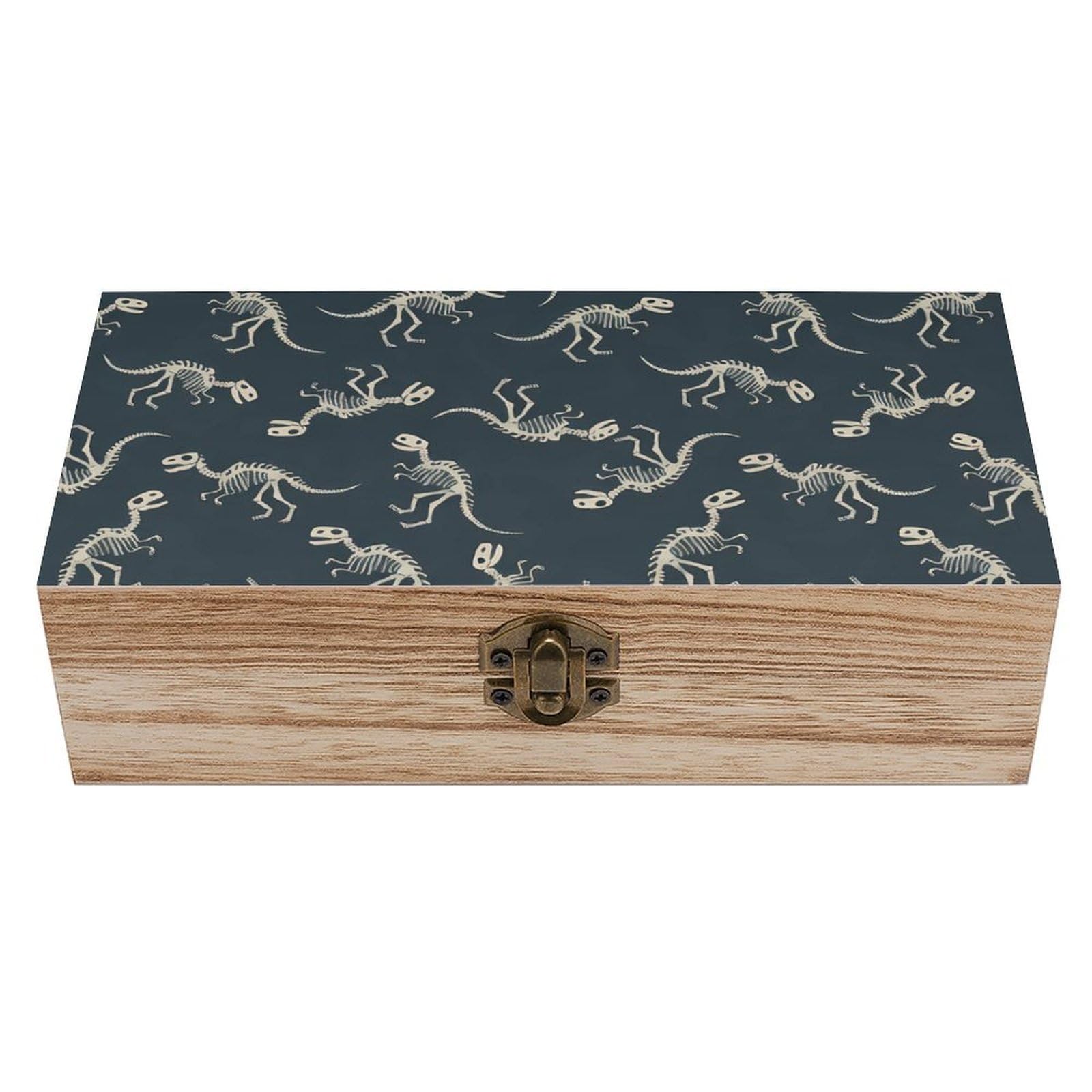 HLBSDM Dinosaur Bones Skeleton Wooden Storage Box