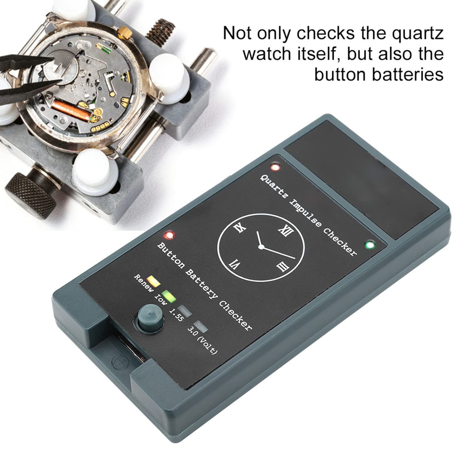 Tester della batteria dell'orologio, misuratore della batteria a bottone portatile Tester della corrente di tensione della cella Accessori per la riparazione dell'orologio