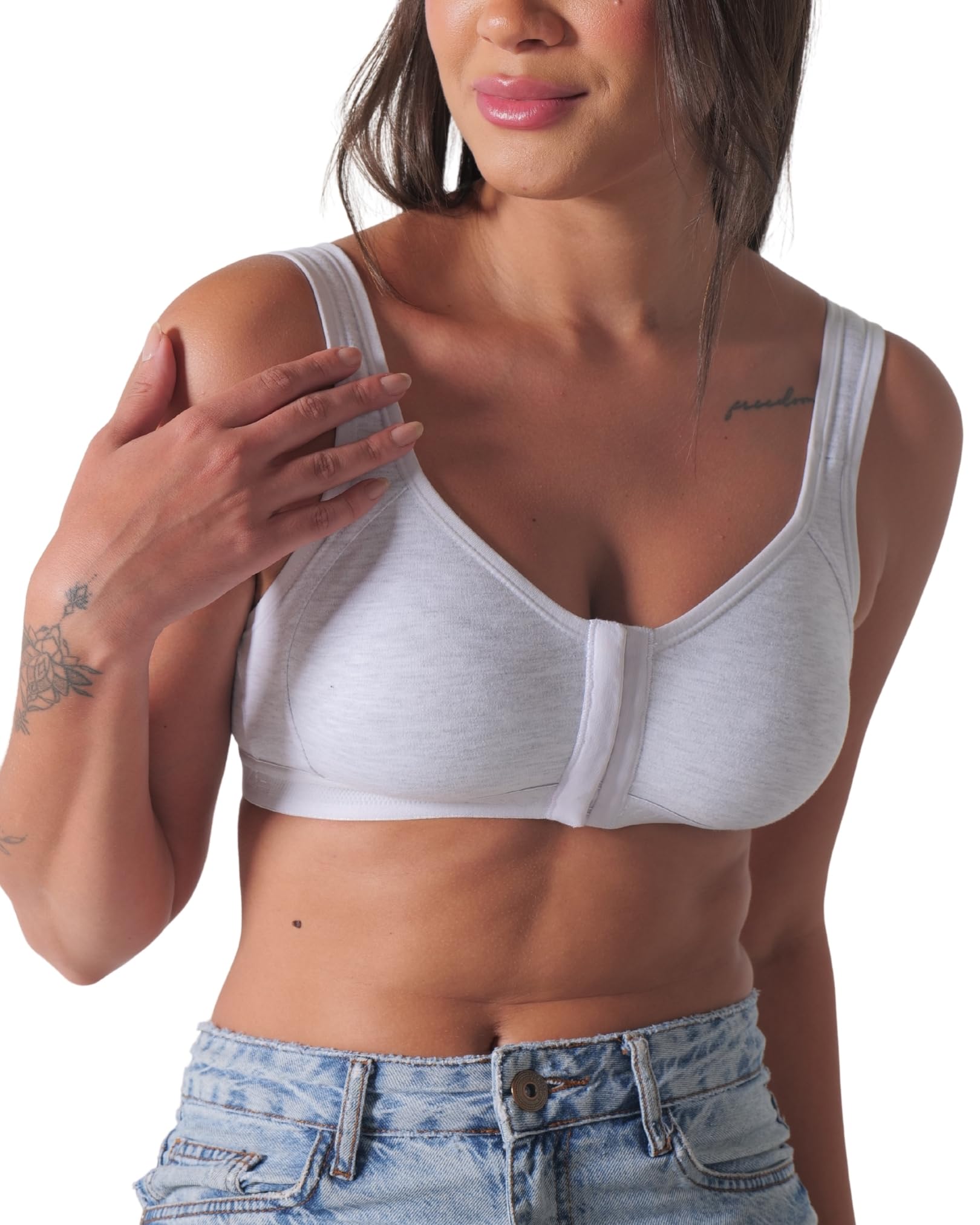 bodysize Cotton Front Open Sports Bra for Women Daily Use | Non-Wired Sweat Absorbent Seamless Bra | Full Coverage Regular Wear Comfortable and Convenient with Back Support Suitable for Gym, Yoga-picture-10