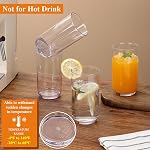 Berglander Highball Ensemble de lunettes 4pc, 14 oz Tall PET Verres Collins, coupes en verre réutilisables, verre à bar pour boissons, bière, jus, lait, mojito, boisson froide