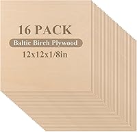 Vista 1 de 16 hojas de madera contrachapada de abedul báltico de 1/8 pulgadas, madera de abedul de 12 x 12 pulgadas de grosor, madera sin terminar para artes