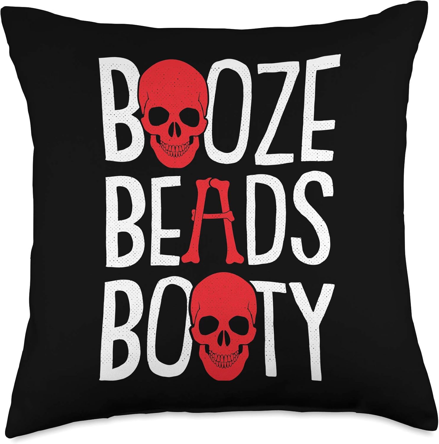 Booze Beads Booty Gasparilla Pirate Festival JollyRoger Gift Throw Pillow