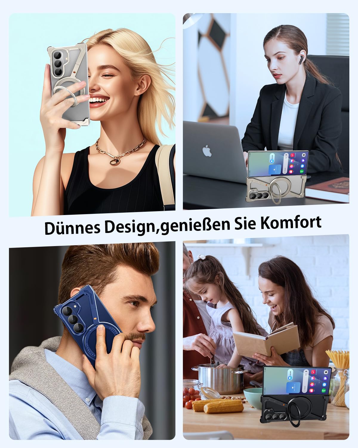 Z Shape etui do Samsung Galaxy Z Fold 7, bezramkowe, aluminiowe, cienkie etui na telefon komórkowy z obrotowym o 360° stojakiem magnetycznym, metalowe, odporne na uderzenia, etui ochronne do