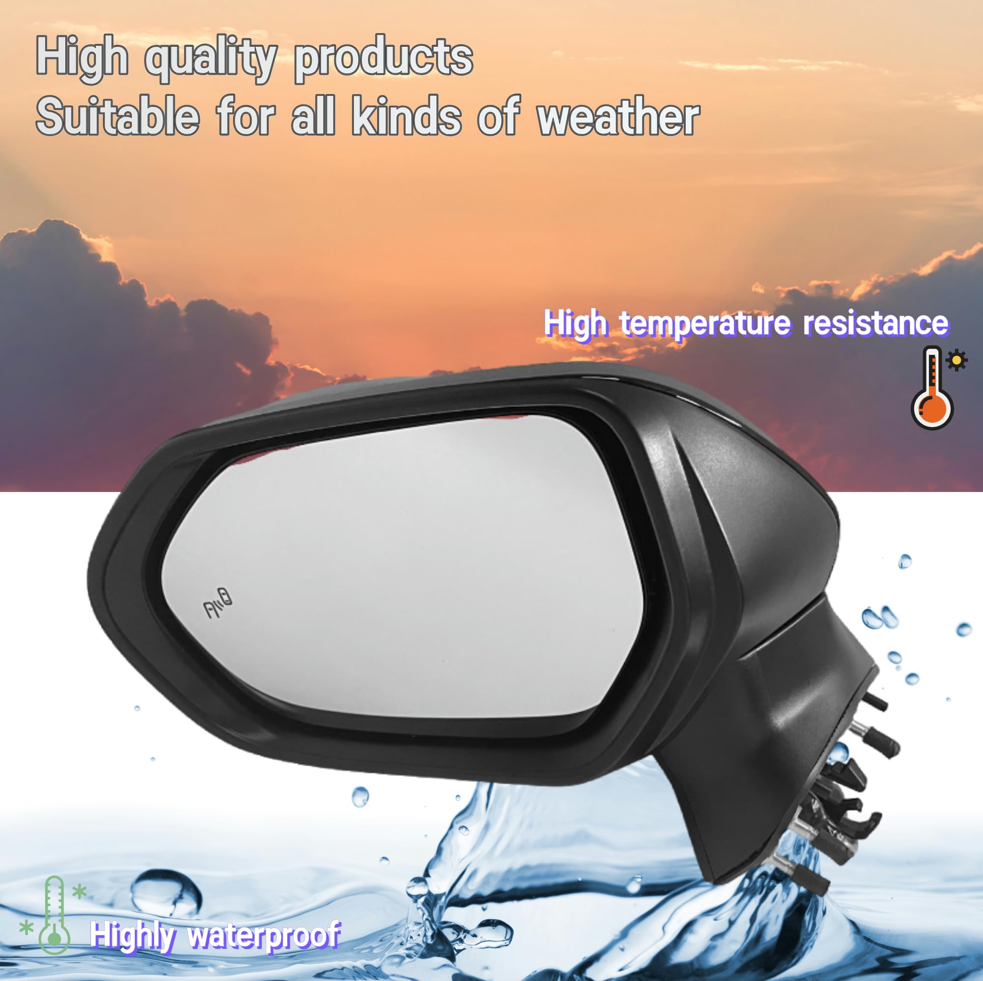 Side Mirror For 2018-2024 TOYOTA CAMRY Power Heated Turn Signal Driver Left Side - Foto 4