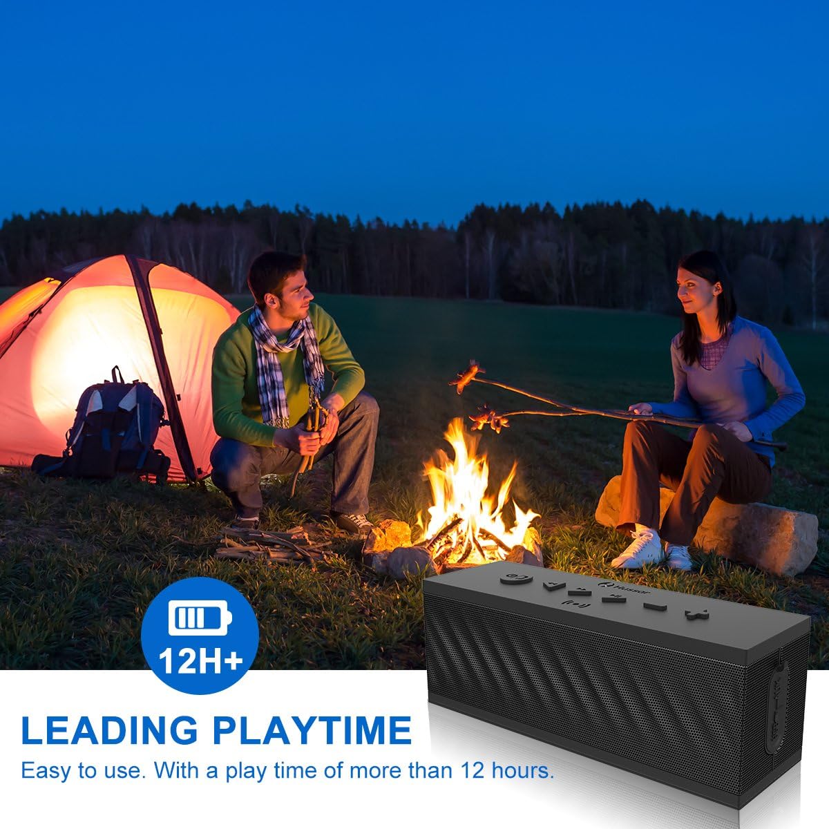 Hussar MBOX Bluetooth V4.2 Speakers, 16W Ultra Portable Wireless Speaker, Premium Sound w/Enhanced Bass and Selectable Sound Effects,IPX5 Waterproof,Built-in Mic w/Siri,12-Hour Playtime