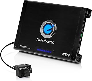 Planet Audio AC2500.1M Monoblock Car Amplifier - 2500 Watts Max Power, 2/4 Ohm Stable, Class A/B, Mosfet Power Supply, Remote Subwoofer Control