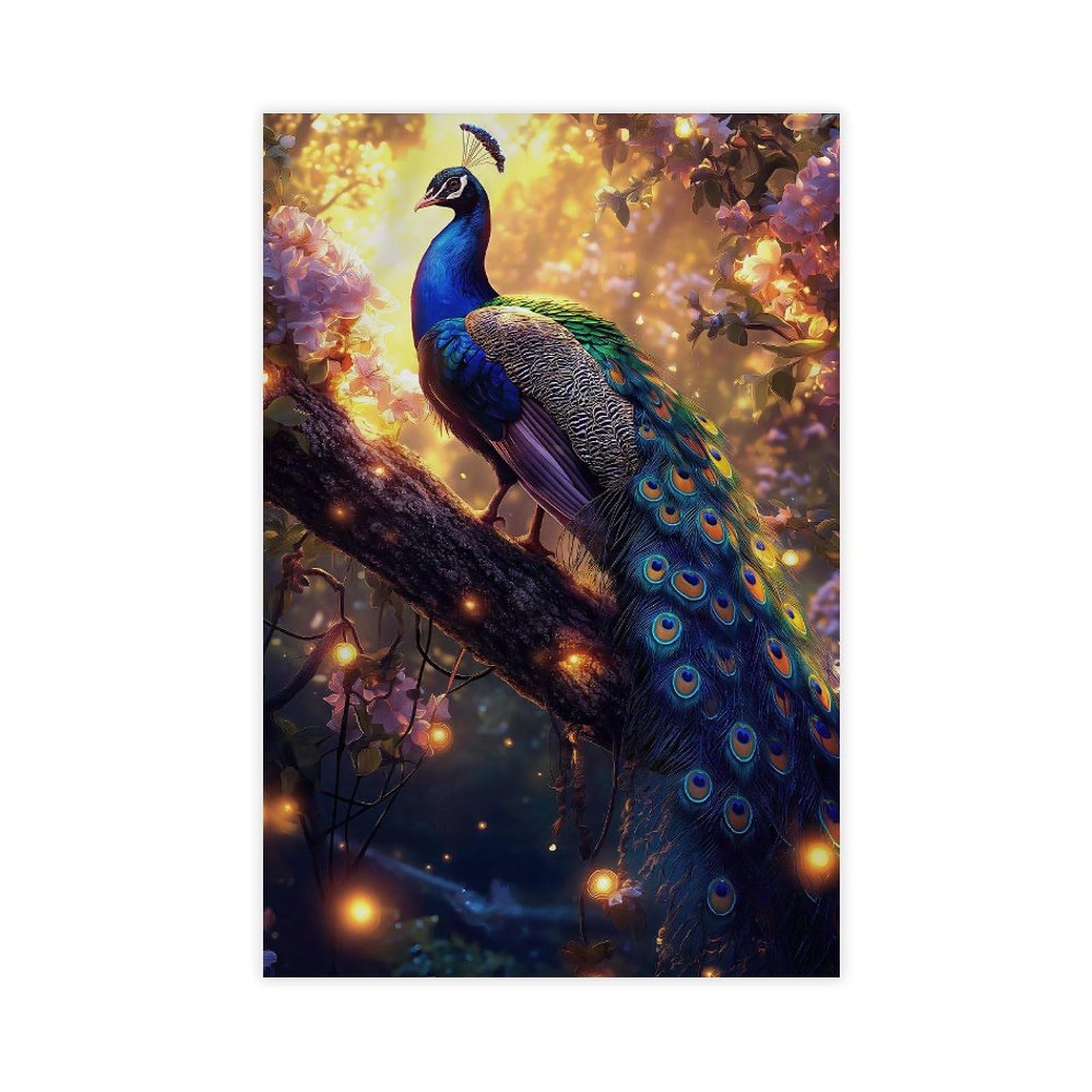Qnvjqkdsi Unframe Peacock Art Canvas Poster Bedroom Decor Landscape Office Room Decor Gift 8" L X 12" W