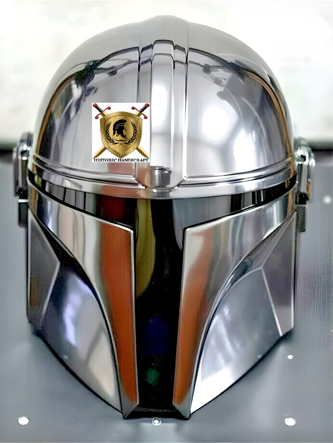 Casco Mandaloriano in Acciaio per Giochi di Ruolo, Elmo per Halloween e Cosplay | Armatura per Rievocazione