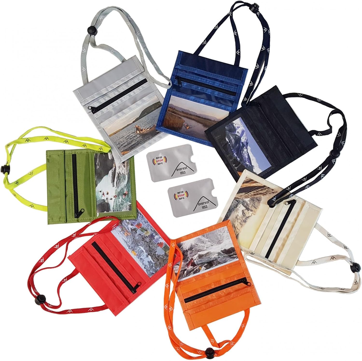 Tasca sul petto, Borsa a tracolla con 2 blocchi RFID, Nero, Tasca sul petto, Nero, Tasca sul petto