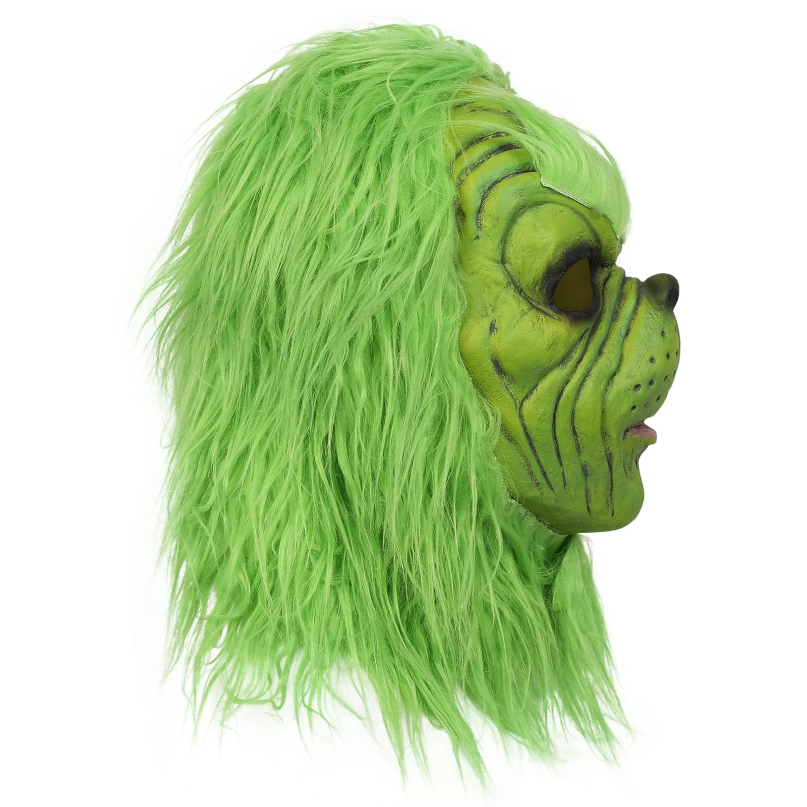 Applysu Grinch Mask Adult Grinch Costume Mask Halloween Xmas Green Monster Cosplay Party Props Christmas Decoration Mask - Image 2
