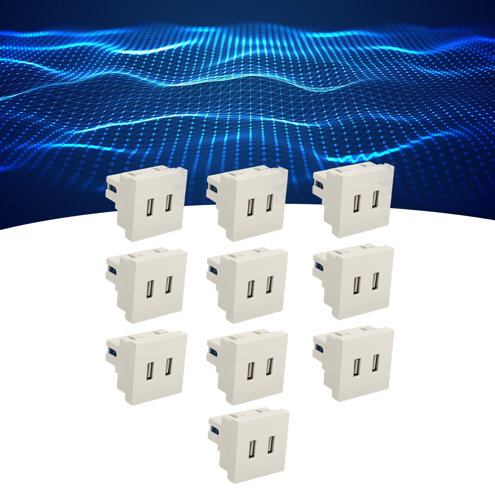 10PCS USB en Toma de Pared, Cargador de 2 Puertos de 10 W Carga Eficiente en Diseño de Pared Rendimiento Confiable Uso Versátil Solución de Ahorro de Espacio para Casas Rodantes