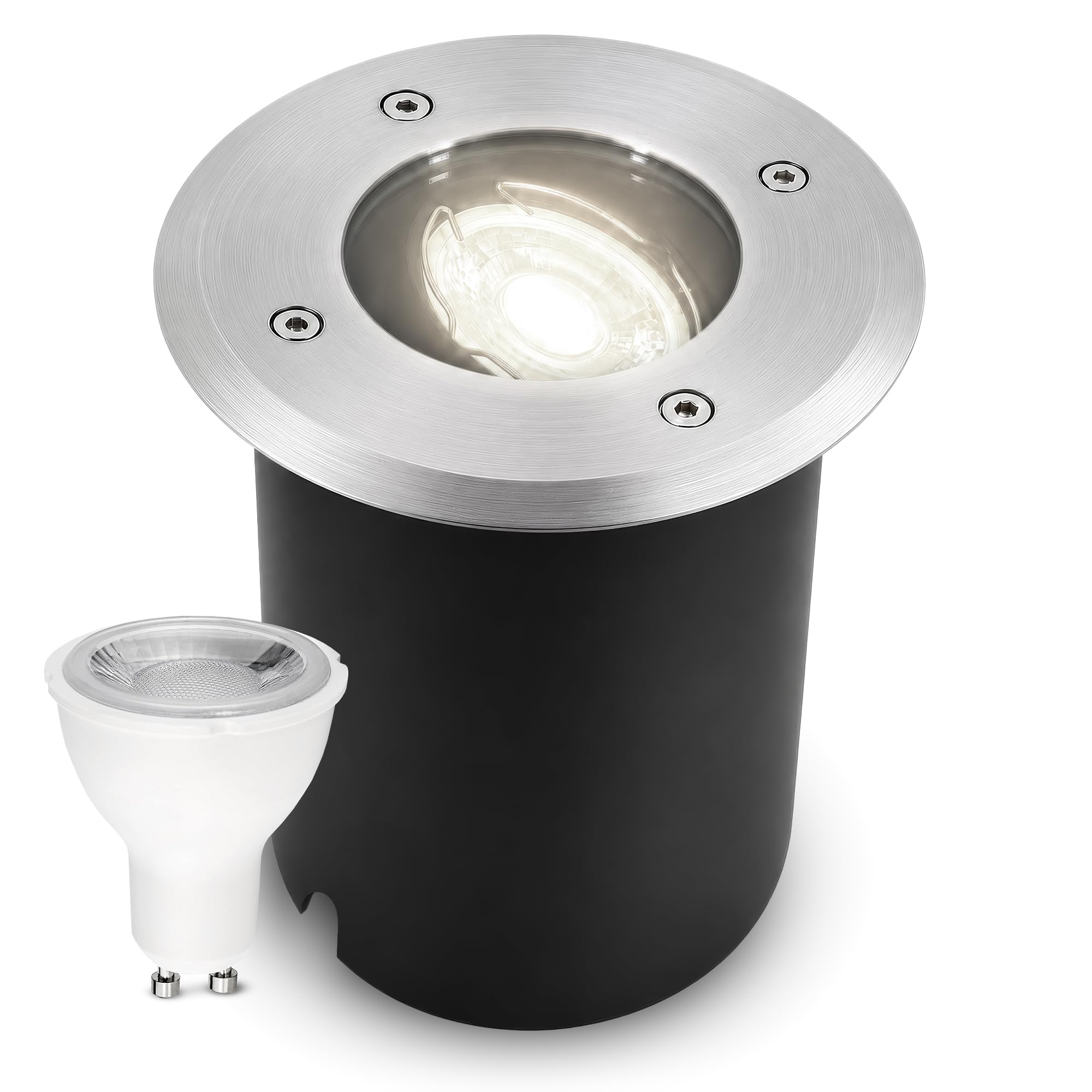 SSC-LUXon JUAVI Bodeneinbaustrahler rund IP67 GU10 7W dimmbar neutralweiß