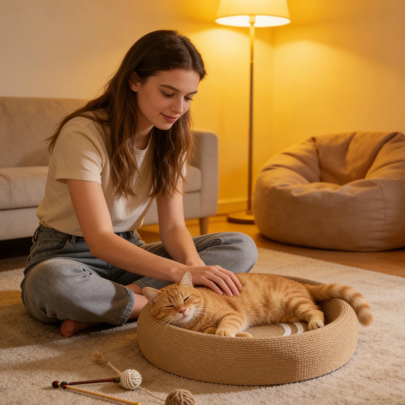 Cama De Rascado Para Gatos Que Viven En Interiores Alfombrilla Rascadora De | Juguete Rascador Para Gatos De Interior para el Hogar Piso Dormitorio Apartamento y S