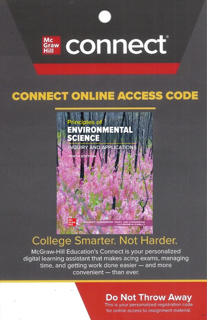 Connect Access Card for Principles of Environmental Science 10th Edition