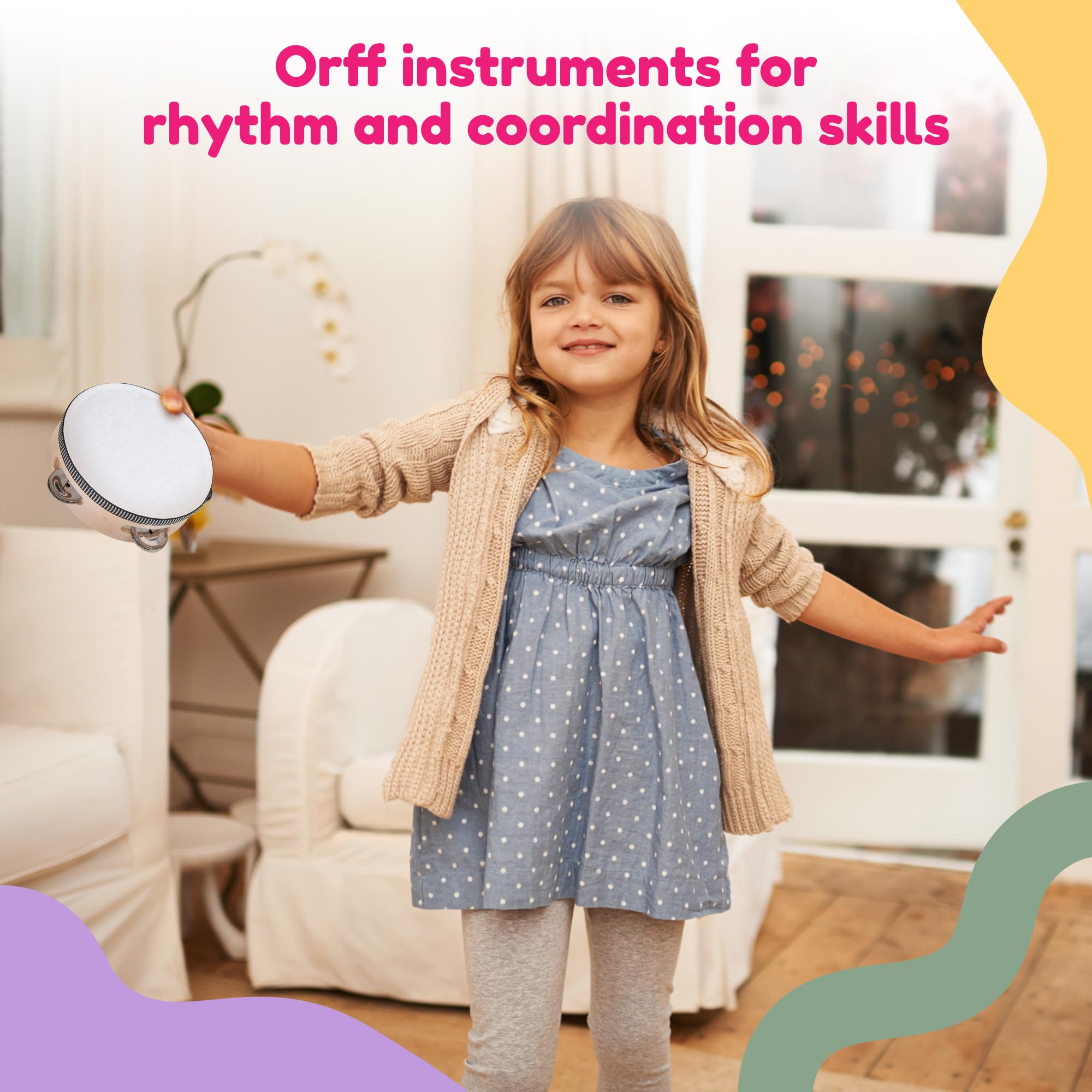 Stoie's Kids Musical Instruments Set – Wooden Percussion Instruments for Toddlers, Xylophone, Tambourine, Maracas, Music Toys for Toddlers, Preschool Musical Instruments