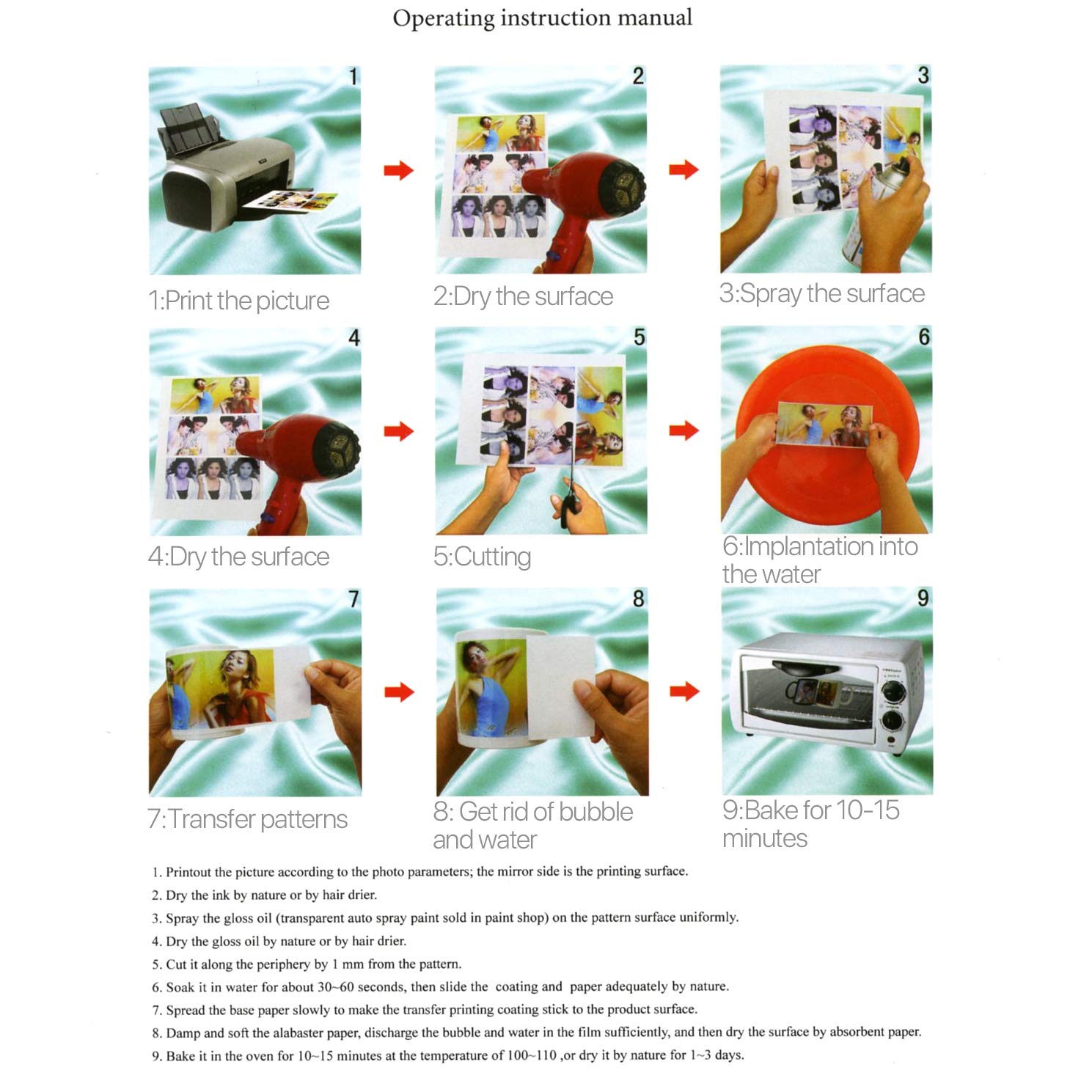 Buy 5 Sheets A4 Waterslide Decal Paper Clear Water Slide Transfer Paper