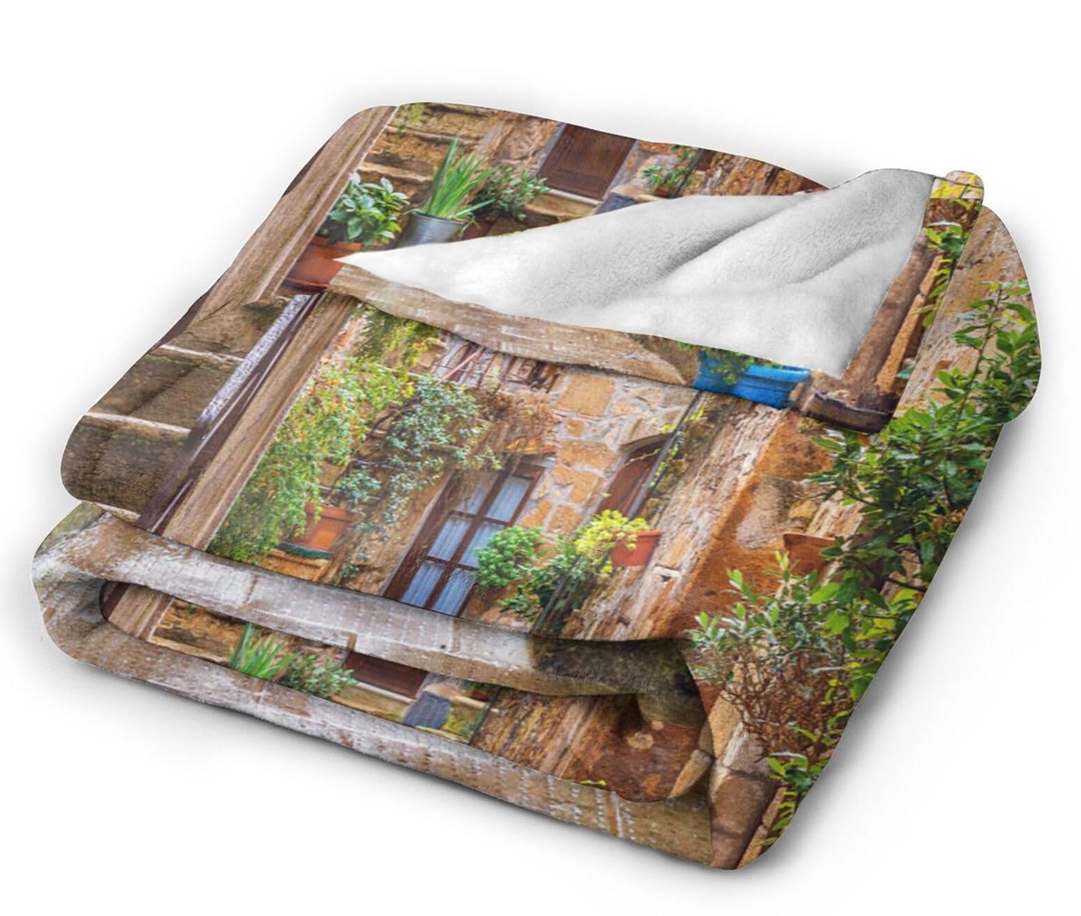 HGOD DESIGNS Italy Throw Blanket Alley in Italian old town Blanket Super Soft Flannel Throw Blanket Lightweight Plush Fuzzy Bed Blanket for Bedding Sofa and Travel 130x150cm - Image 4