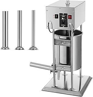 Happybuy Electric Sausage Filler 15L 33LB Vertical Meat Mince Maker Commercial Grade with 4 Filling Funnels Silver - coolthings.us