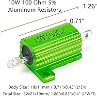 Vista 2 de Resistencia bobinada 10W 100 Ohm 5% Resistencias de carcasa de aluminio - 5pcs