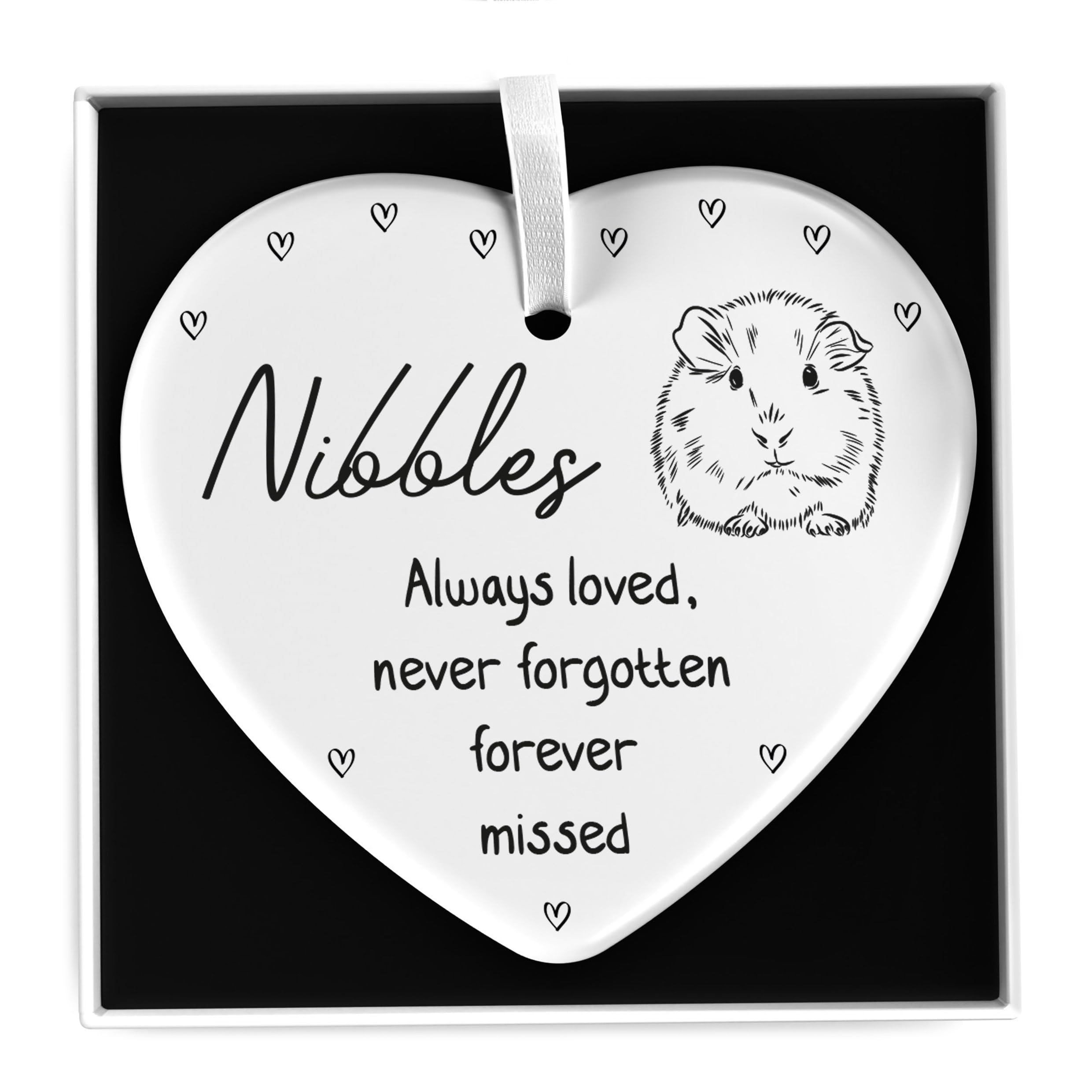 Beecreative Personalised Guinea Pig Memorial Plaque Gift - Guinea Pig Pet Loss Remembrance - Any Name Ceramic Ornament - With Gift Box