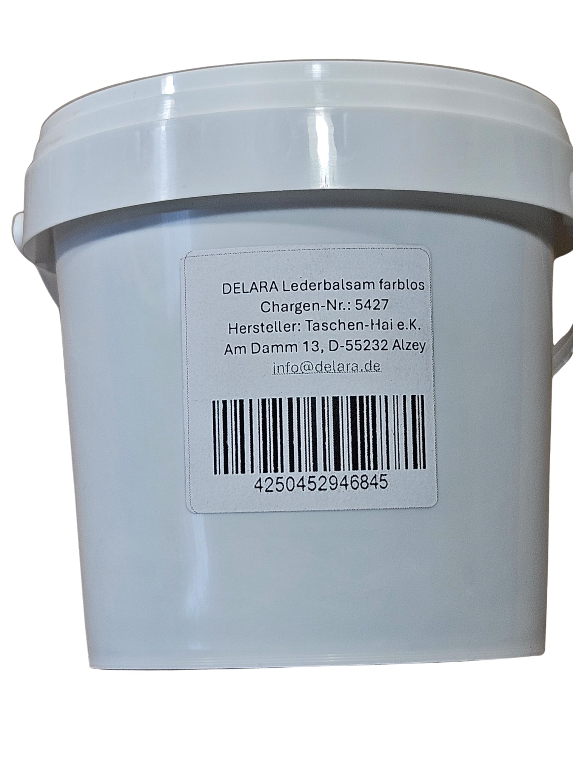 DELARA Bálsamo de cuero incoloro, con cera de abeja de alta calidad, hace que el cuero sea flexible y resistente al agua, 500 ml en cubo, fabricado en Alemania