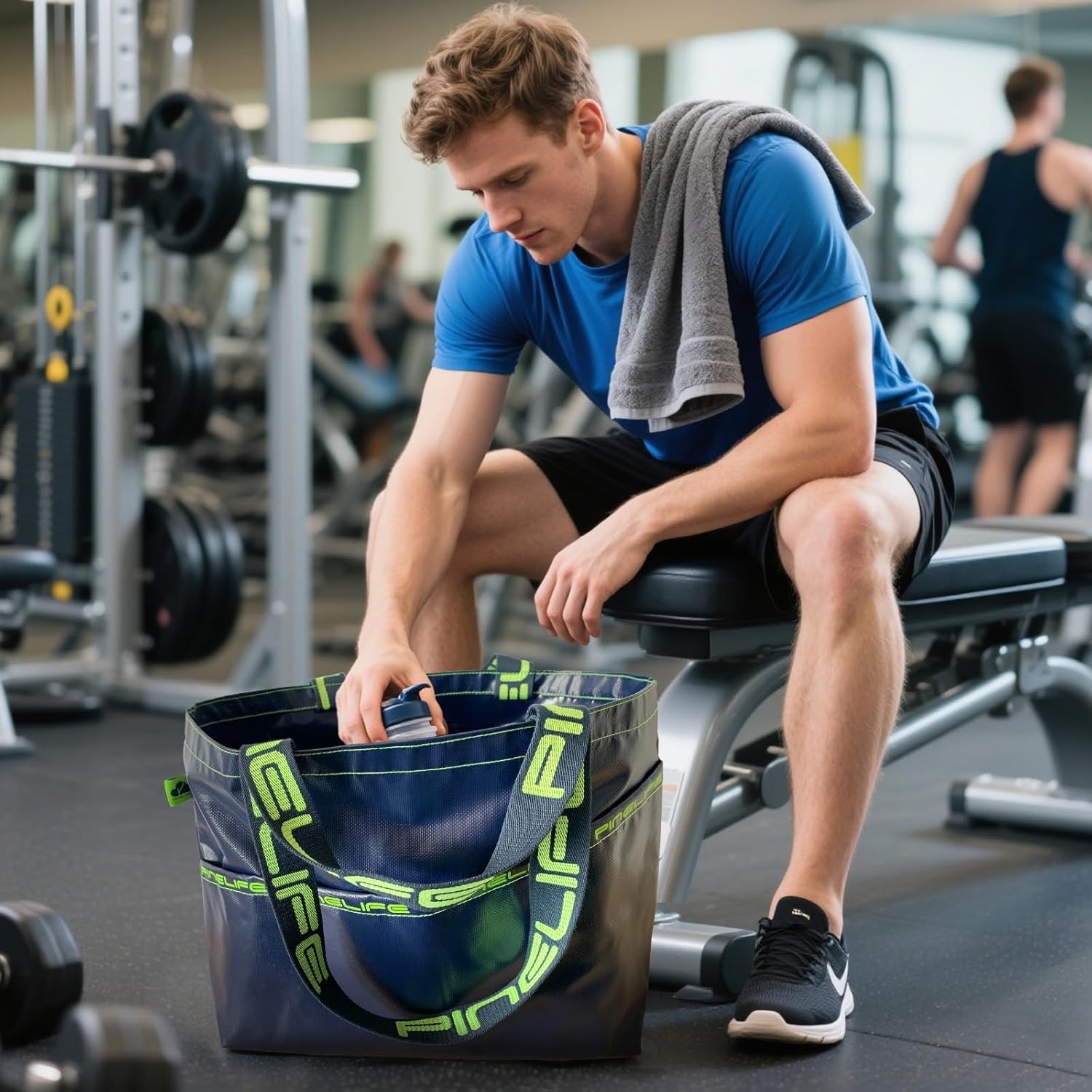 Extra Large Tote Bag Foldable Waterproof Summer Beach Bag for Women Men, Dual Handles, for Swim Gym Camping Shopping - Image 2