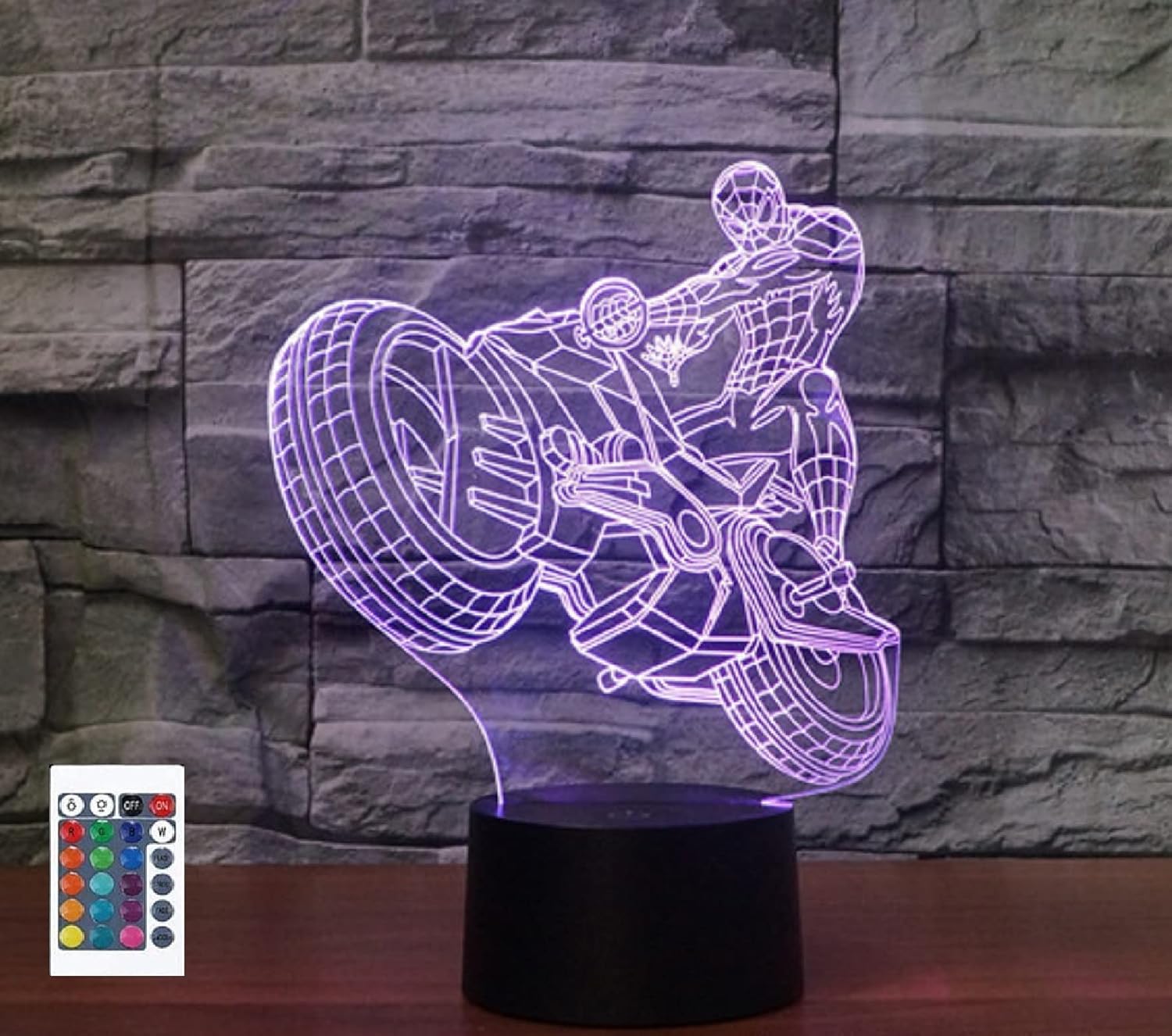 3D Creative Motorcycle Night Lights Remote Control 16 Color Illusion LED Table Bedside Lamp Bedroom Desk Decor Birthday Gifts Toy for Kids 3D Creative Motorcycle Night Lights Remote Control 16 Color Illusion LED Table Bedside Lamp Bedroom Desk Decor Birthday Gifts Toy for Kids