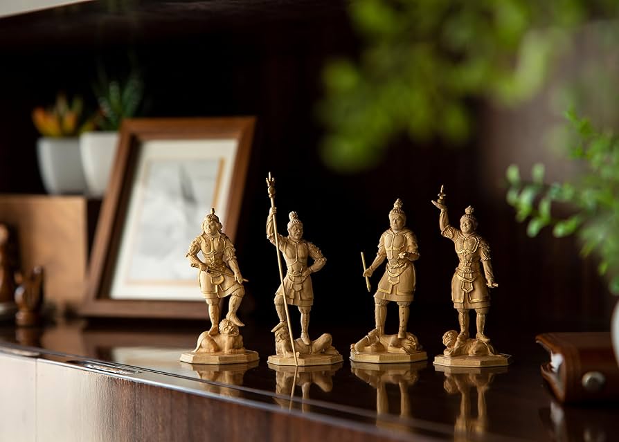 仏教美術 木彫 四天王立像 多聞天 120cm 時代古玩 廃寺祀品 [Rqt7EI]