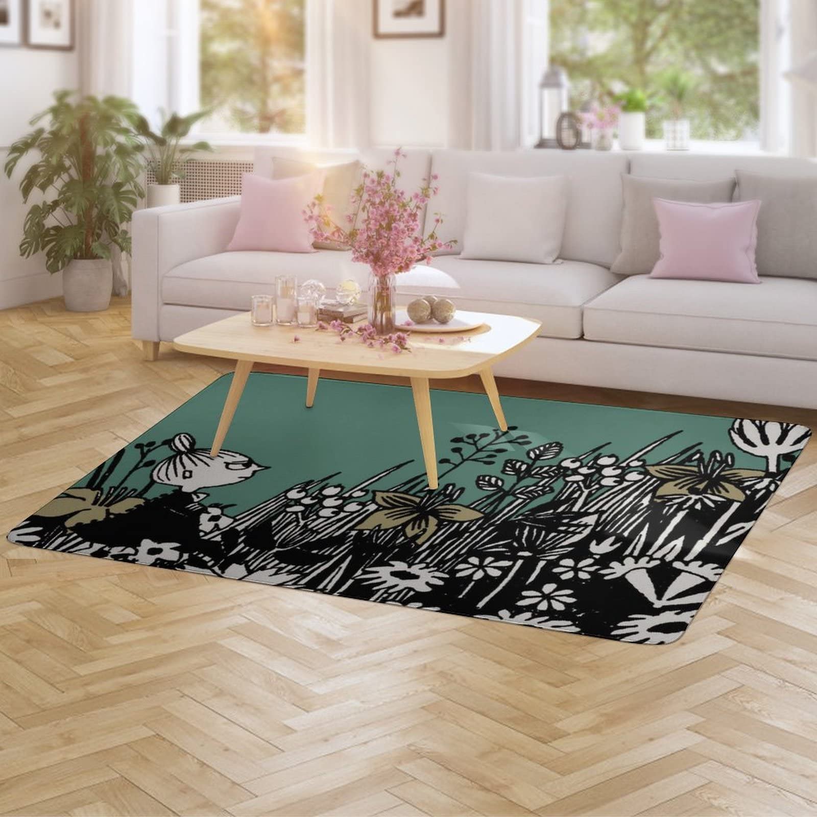 Amazon | ムーミン ラグ カーペット 洗える ラグマット 滑り止め付