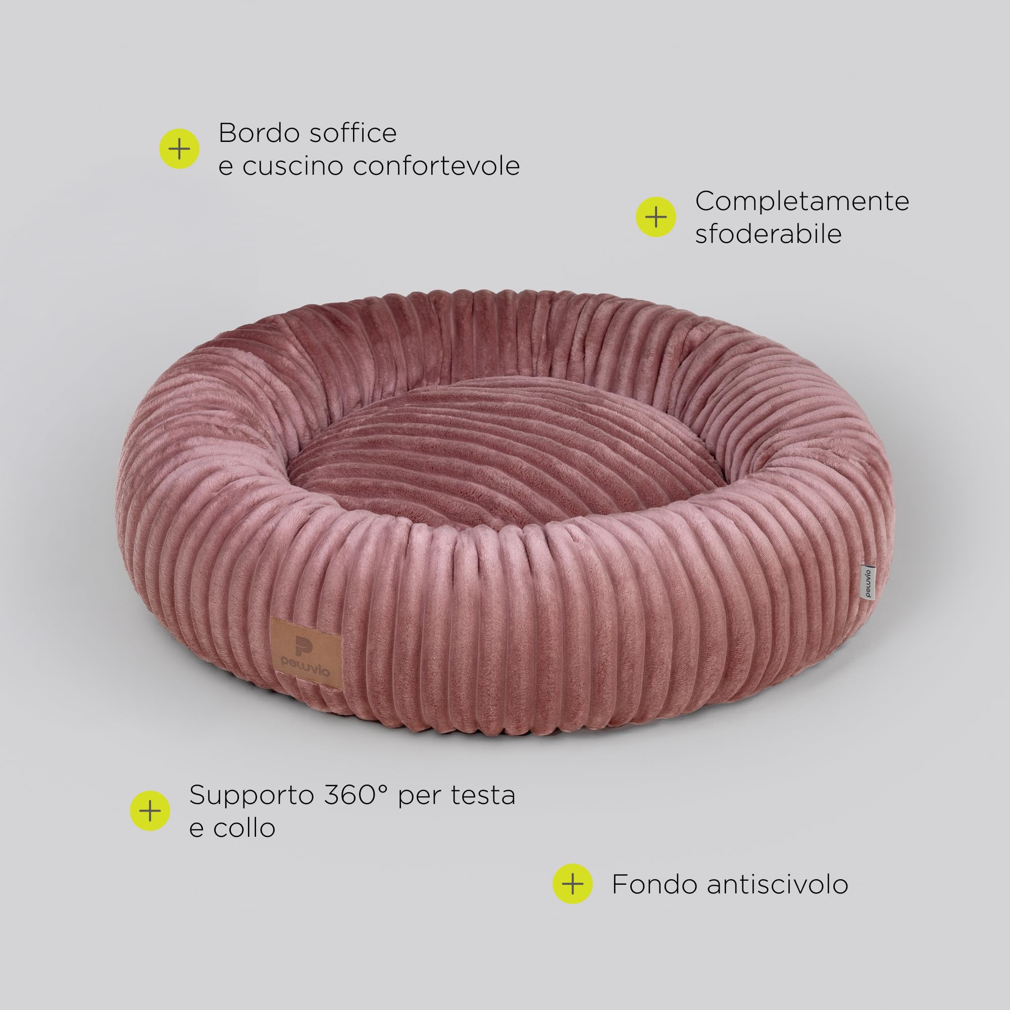 Koya Cuccia a Ciambella con Bordi Alti per Cani | Letto Rotondo Avvolgente, Memory Foam e Fibra Siliconata, Sfoderabile con Zip, Lavabile a 30°C, Fondo Antiscivolo