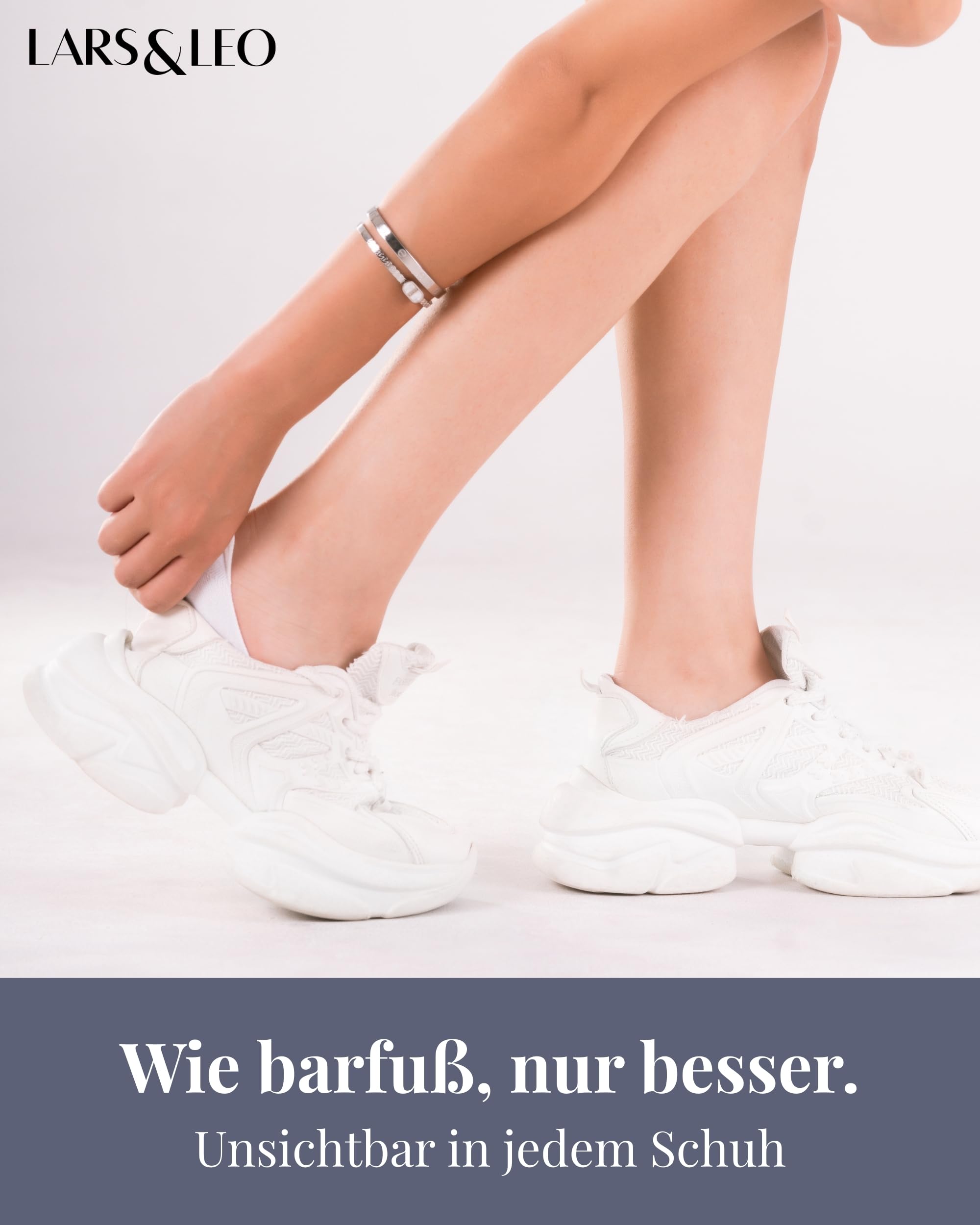 Lars&Leo Füßlinge für Damen/Herren, No-Show Socken aus Bio-Baumwolle mit rutschfestem Silikonpad