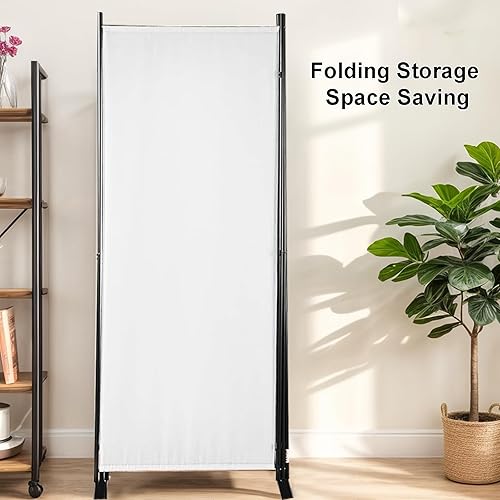 Miniatura 4 de Divisor de habitación, pantalla de privacidad de 3 paneles, marco de acero portátil con gancho y bucle para el hogar, oficina, aula, estudio,