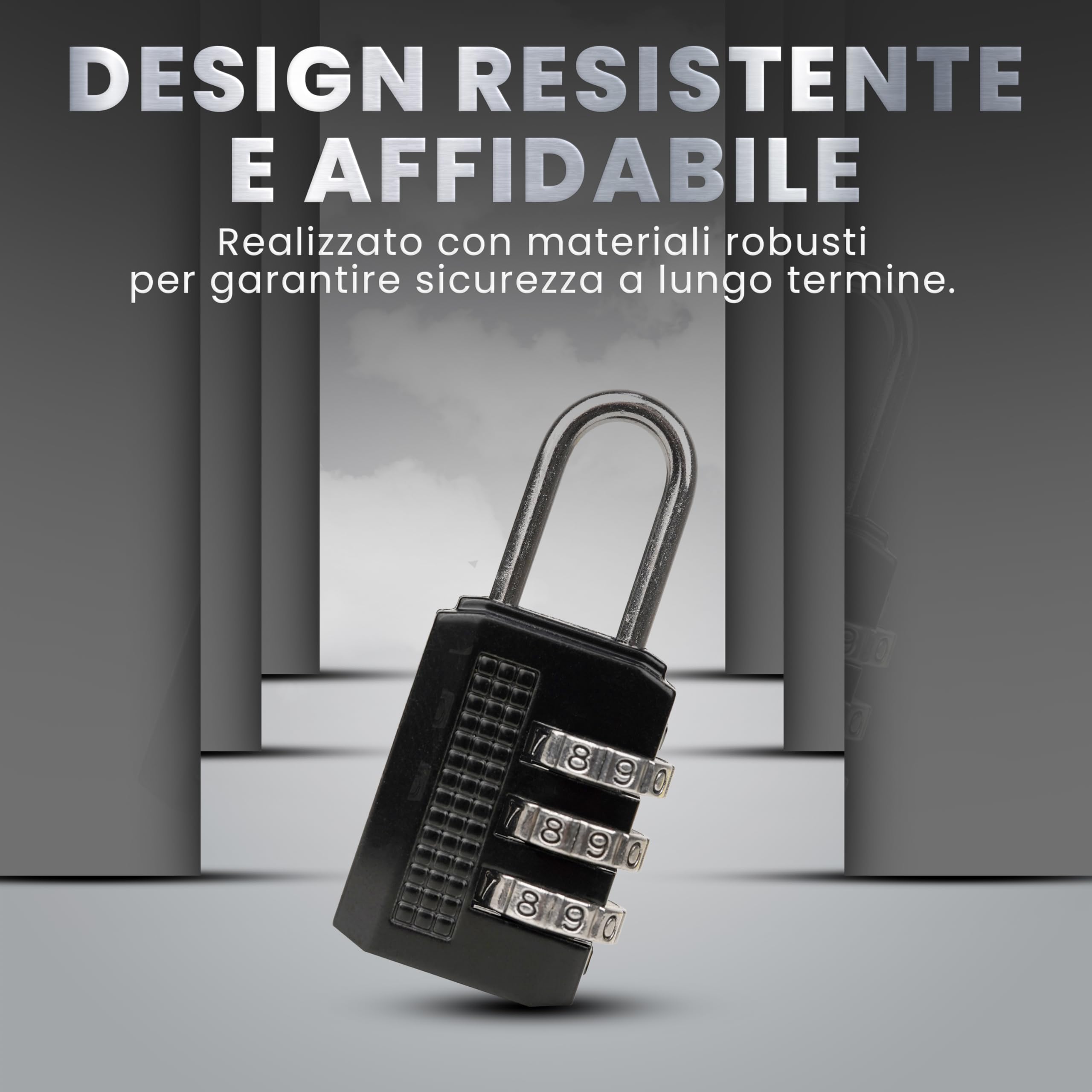 Set 2 Lucchetti a Combinazione 3 Cifre – Mini Lucchetti di Sicurezza in Metallo per Armadietti, Valigie, Zaini, Palestra e Viaggi – 1000 Combinazioni Possibili