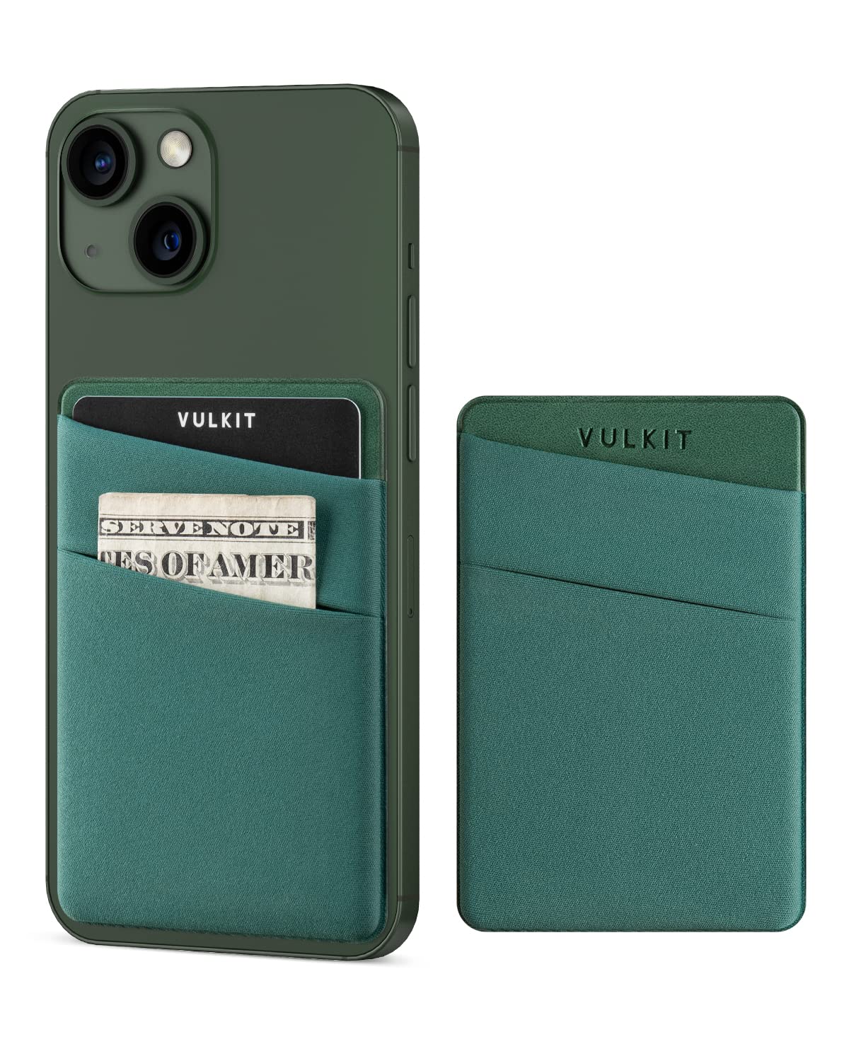 VULKIT Phone Card Holder Slim Elastic Adhesive Phone Wallet Credit Card  Sleeves Sticker for Back of Smartphone(Green)
