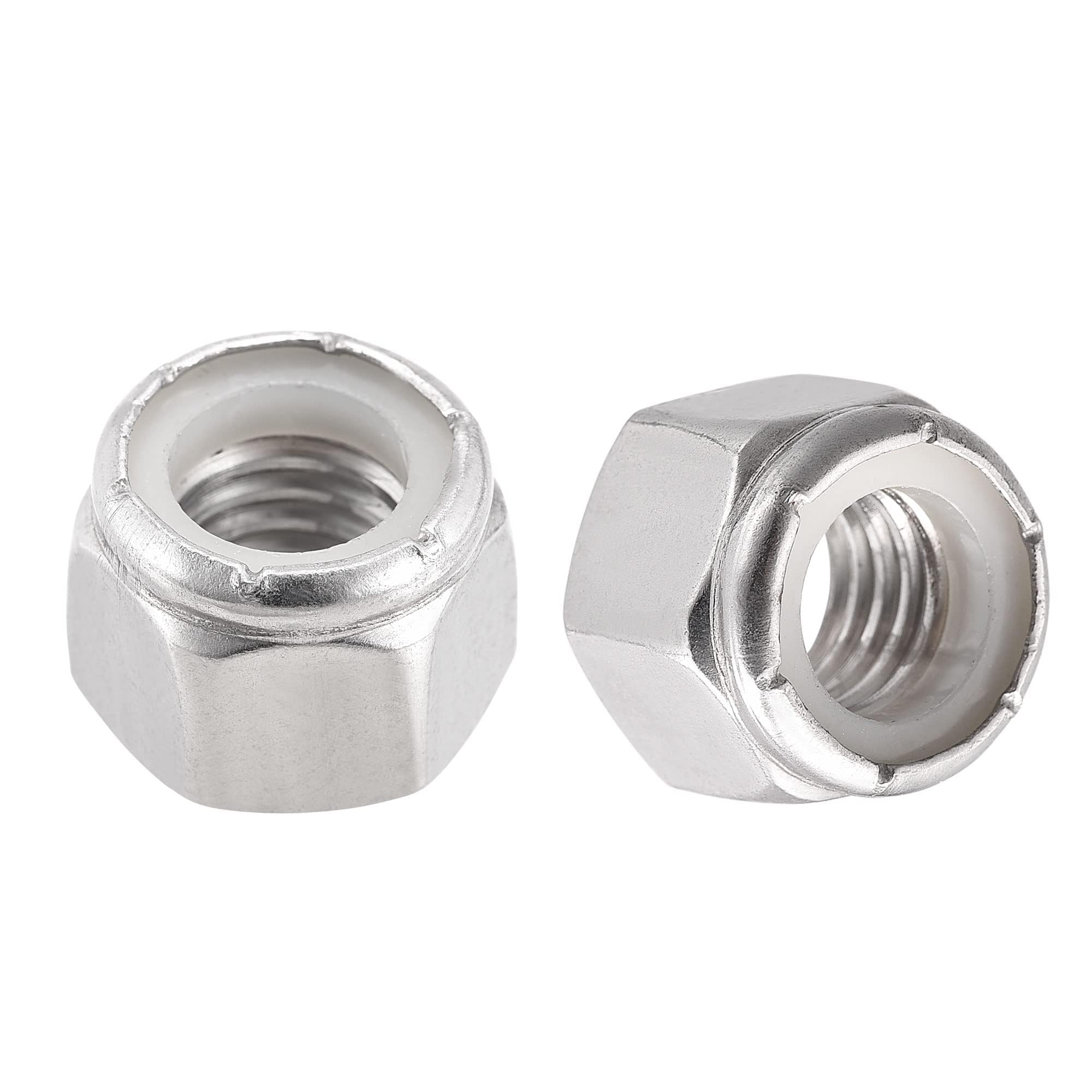TA-VIGOR 10Pcs 1/2-13UNC Nylon Hex Lock Nuts, 304 Stainless Steel Nylon Insert Self-locking Nuts