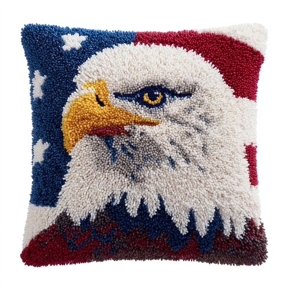 Taxpy Latch Hook Cushion Kit,Eagle 17X17In