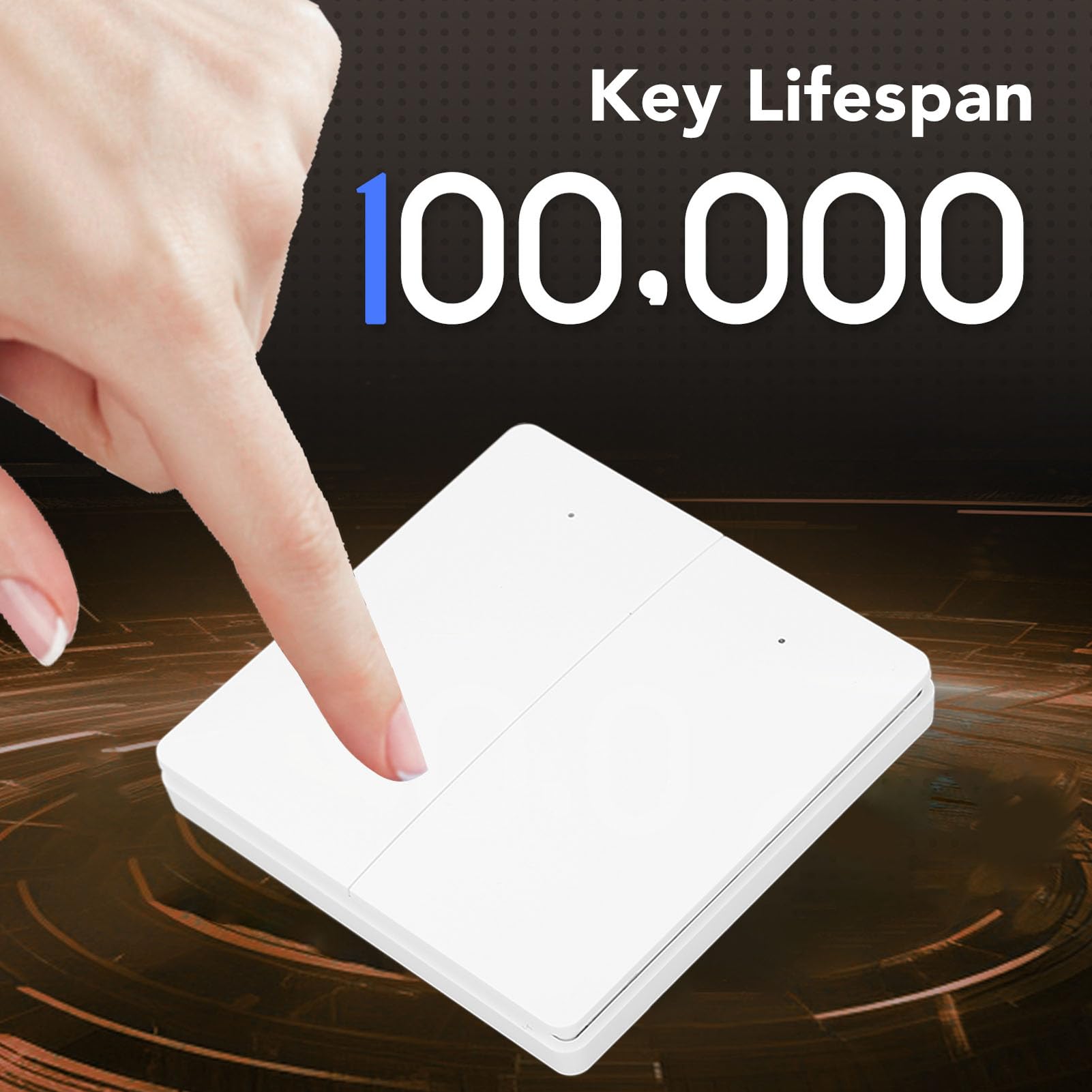 Interruptor de luz WiFi inalámbrico autoalimentado de 2 bandas para de iluminación de hogar inteligente