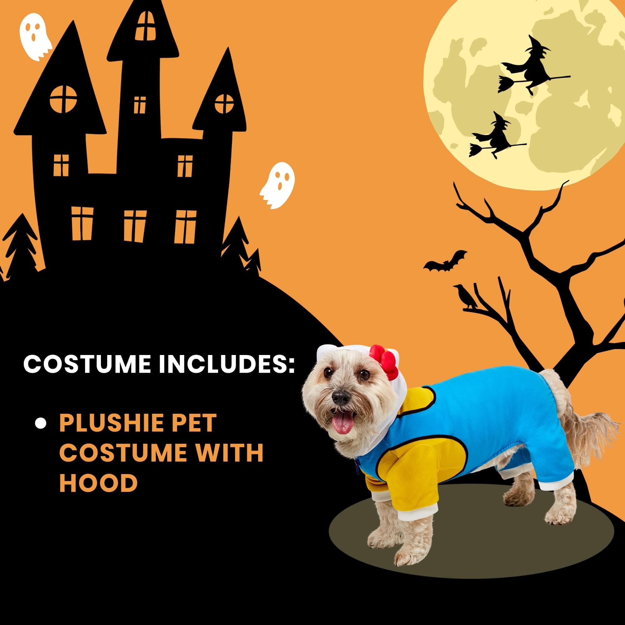 Rubie's Hello Kitty Plush Hooded Costume Jumpsuit for Pets, As Shown, Medium