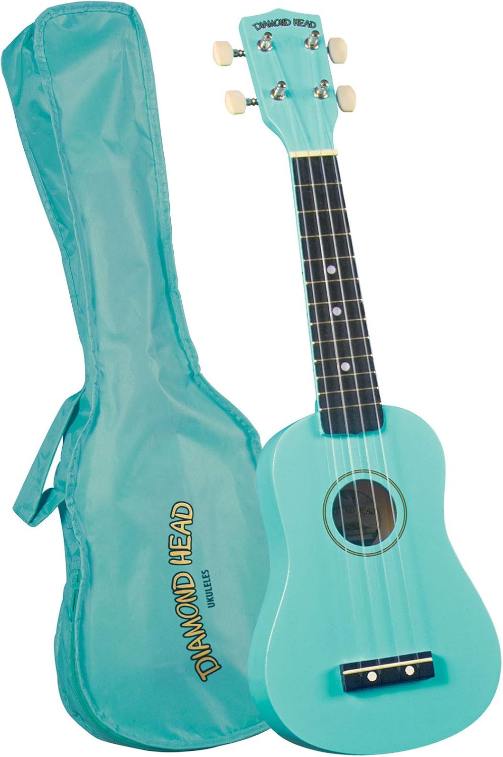 Diamond Head, 4-String Soprano Ukulele, Turquoise, Full (DU-116) Turquoise Ukulele