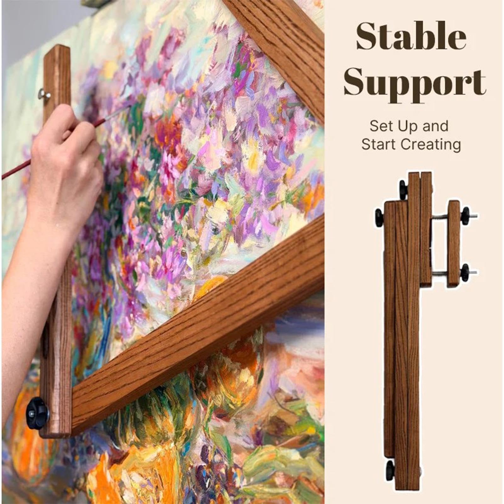Chevalet de support réglable en bois anti-taches pour artiste