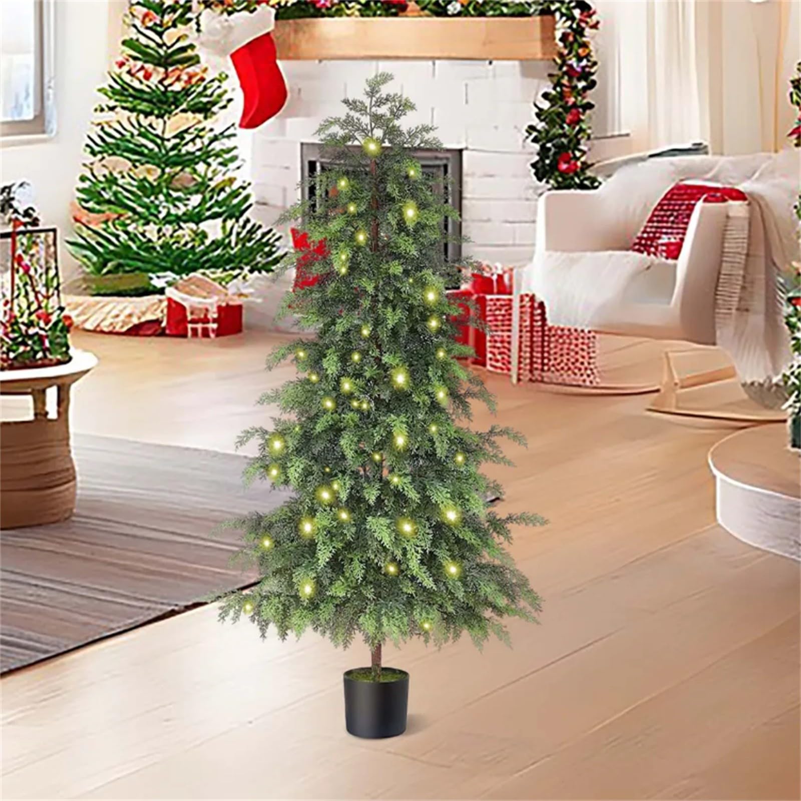 Generisch 2026 Plante en pot lumineuse de 90 cm pour intérieur et extérieur, pour véranda, vert, 90 cm