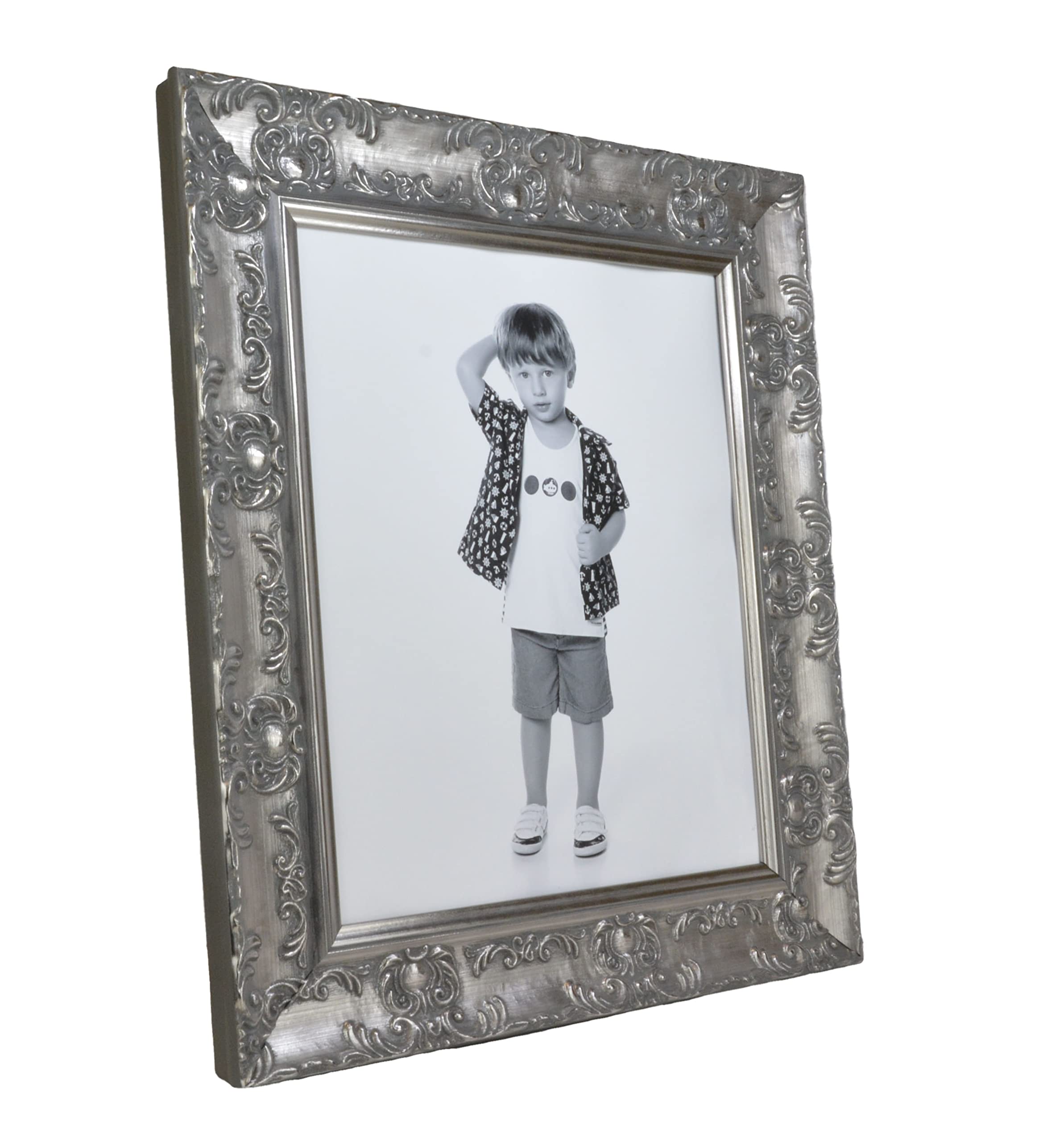 Boldon Framing Gunmetal Wide Ornate Shabby Chic Antique Swept Museum Style Muse Picture Photo Frame-16X12 Inch