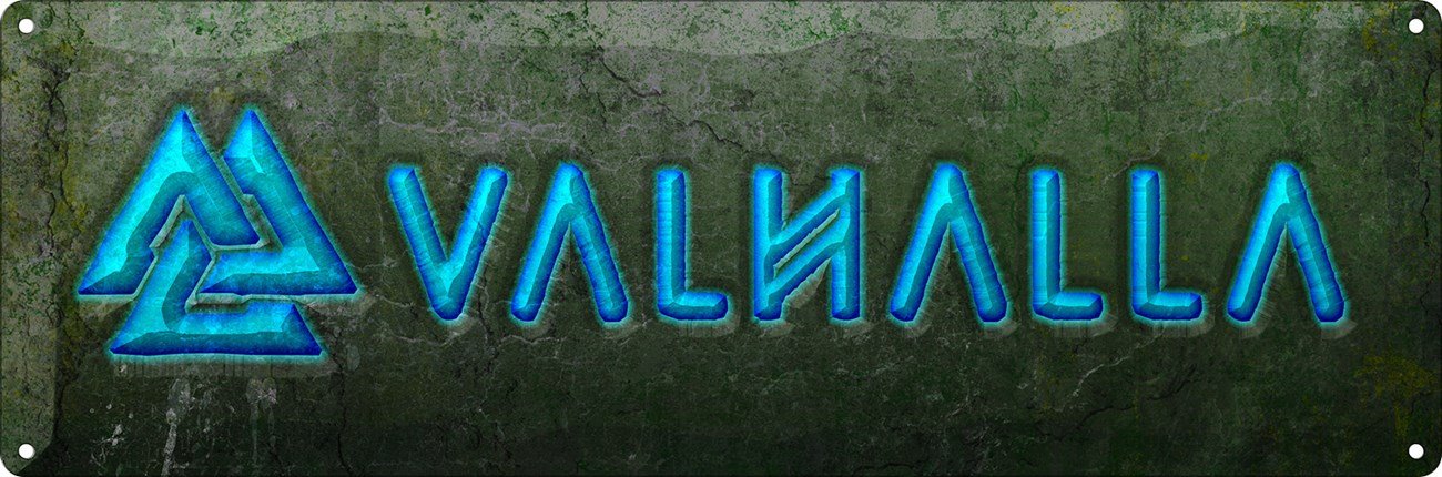 Grindstore Nc Valhalla Slim Tin Sign 30.5X10.1cm Metal Decorative Signage