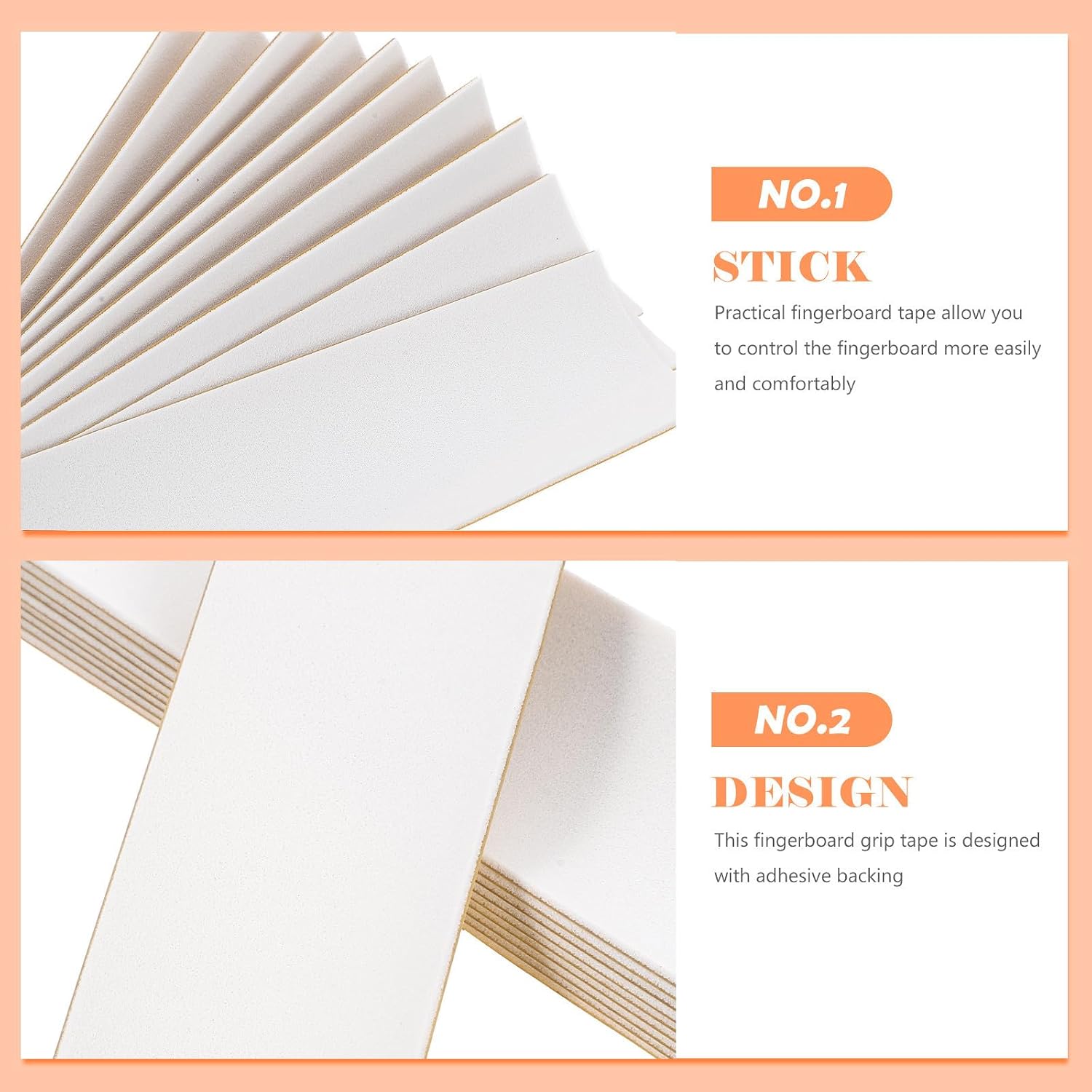 10pcs Fingerboard Grip Tape White Foam Non Skid Adhesive Accessory | Cushioning Effect, Good Elasticity, Sturdy Foam Build, for Finger Skate Setup
