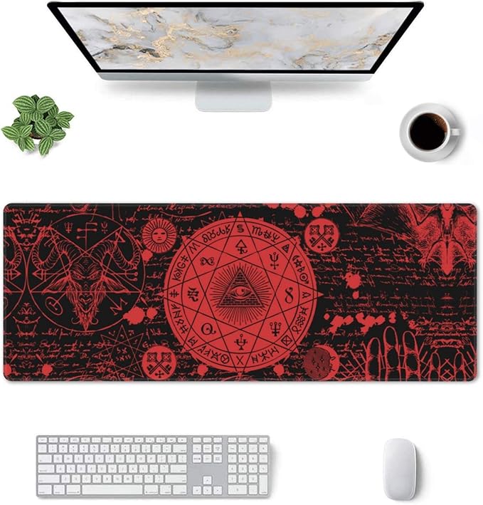 Vintage Gothic Style Alchemy Mouse Pad Extended Large Gaming Mouse Pad XL Oversized