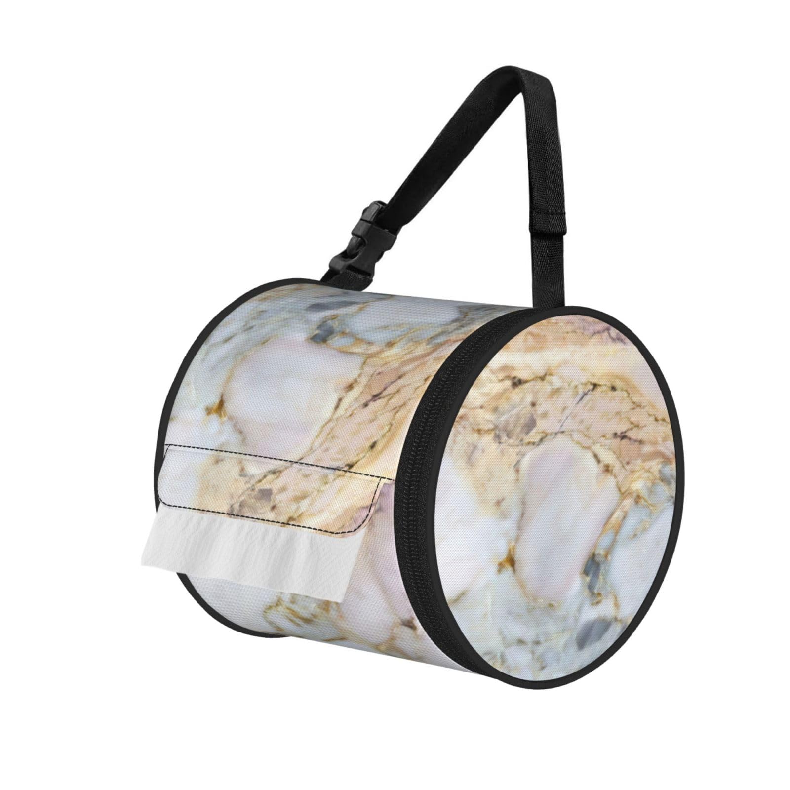 Marble Print Fashion Tissues Organizer Box, Hanging Tissue Holder For Purse Coins For Car Office Daily Outing