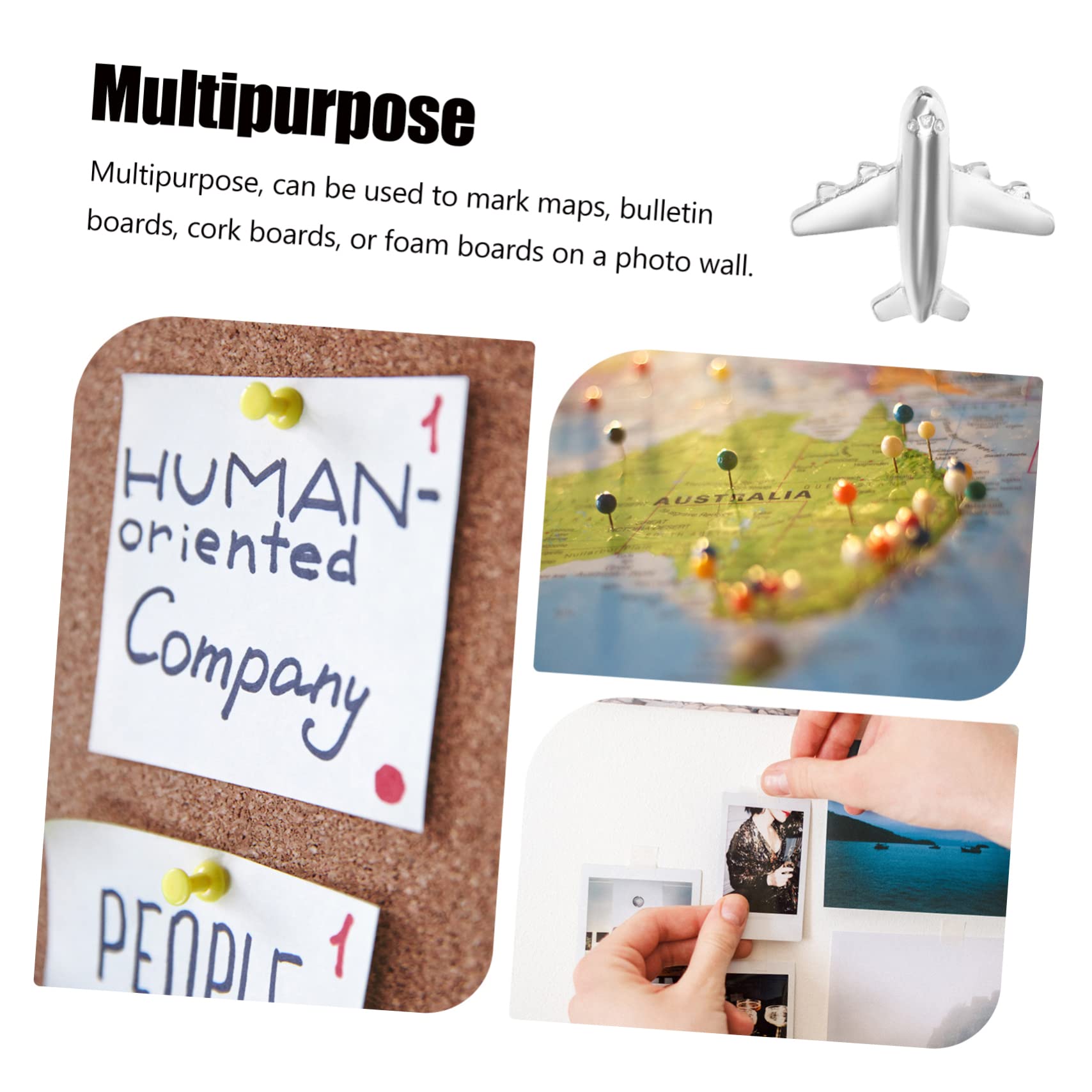 NUOBESTY 120stücke Metall Flugzeug Push Dekorative Pinnwand Nadeln Für Fotos Karten Und Korktafeln Robuste Daumenstecker Für Zuhause Und Büro Praktische Und Schöne Deko-Elemente