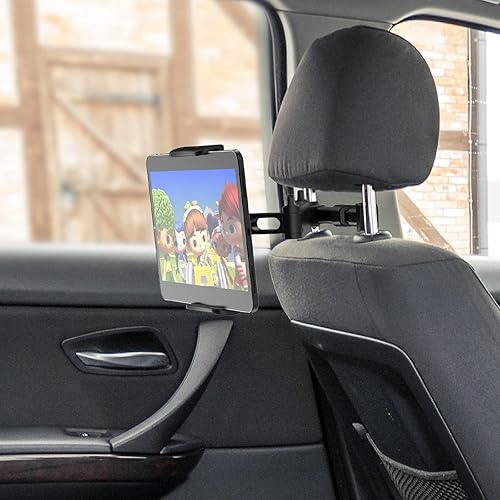 Miniatura 7 de Soporte para reposacabezas de automóvil, soporte giratorio de 360 para asiento trasero de automóvil, soporte para tabletateléfono, compatible con