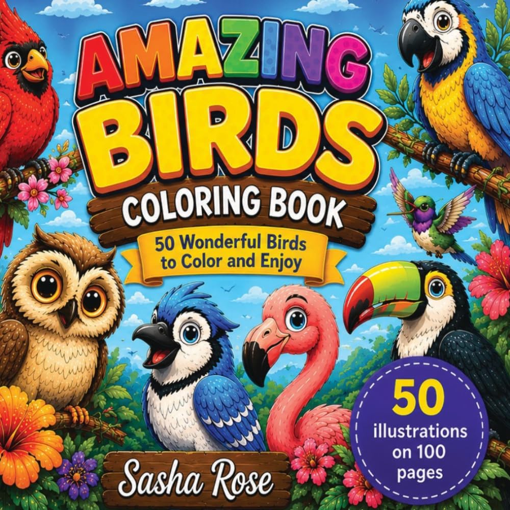 Amazing Birds: Coloring Book (Amazing Jungle Animals)