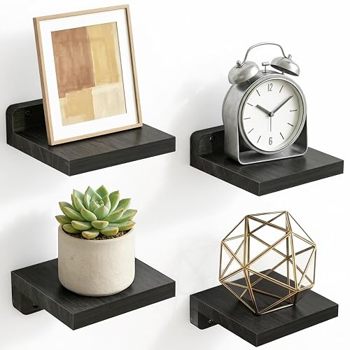 Fixwal Wall Shelves, 5x5 Inches Small Floating Shelf, Rustic Wood